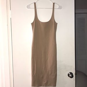 SZ S Beige cotton tank dress, 32” length